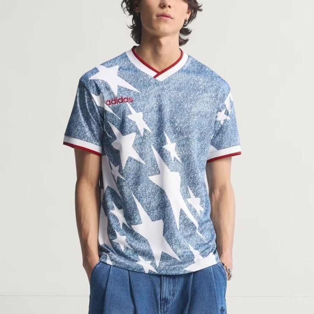 Adidas Mens Denim Graphic Jersey T Shirt Size L